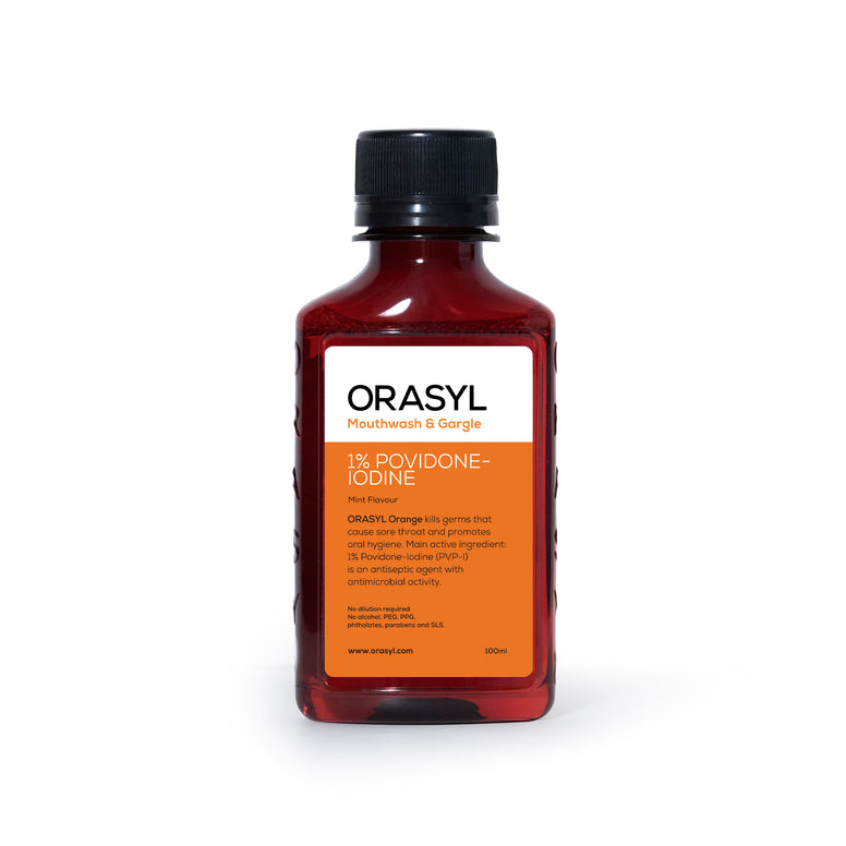 ORASYL ORANGE - Povidone-Iodine Mouthwash & Gargle (100ML)