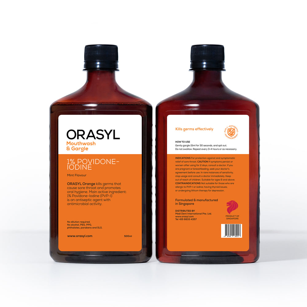 
                  
                    ORASYL Orange - 聚维酮碘漱口水（500毫升）
                  
                