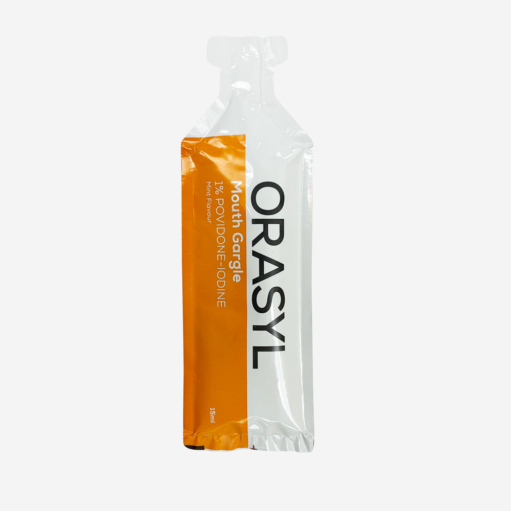 
                  
                    ORASYL ORANGE - Povidone-Iodine Mouthwash & Gargle Sachet (15ML)
                  
                